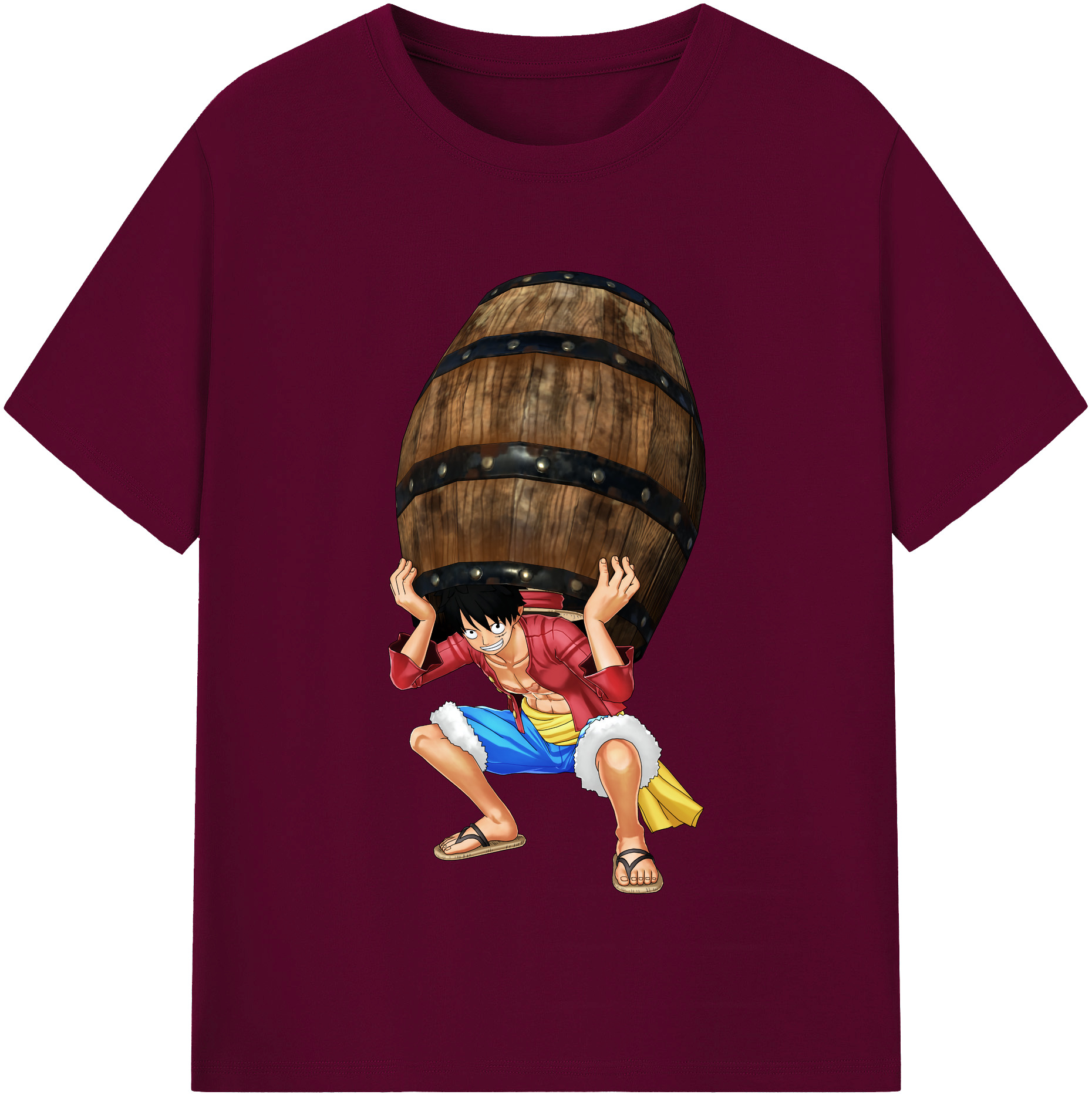 ワンピース モンキー・D・ルフィ ONE PIECE Monkey D. Luffy レディースカジュアルプリントTシャツ（綿100％）